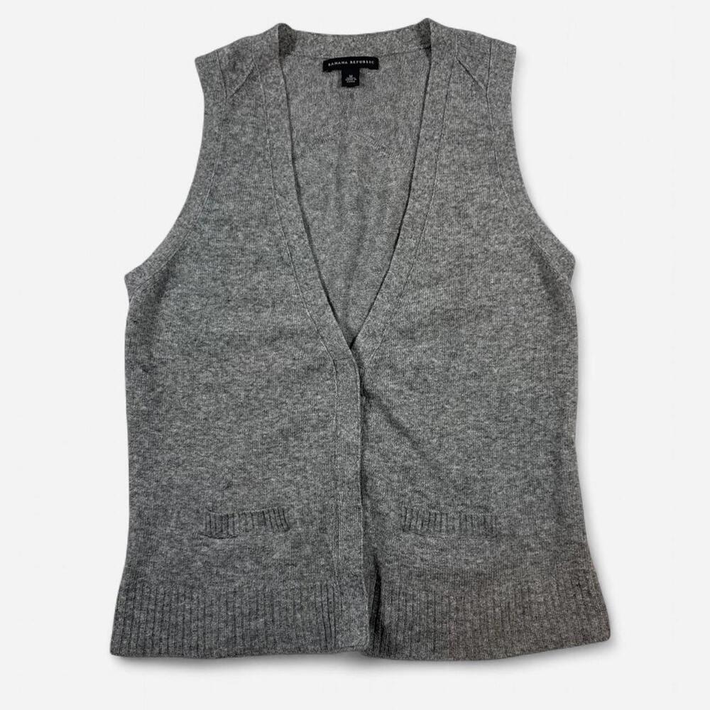Banana Republic Wool Cashmere Sweater Vest Women’s Medium Gray Minimalist
